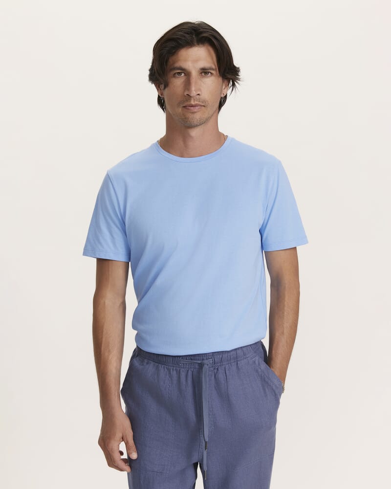 Daniel Crew Neck Tee in CERULEAN