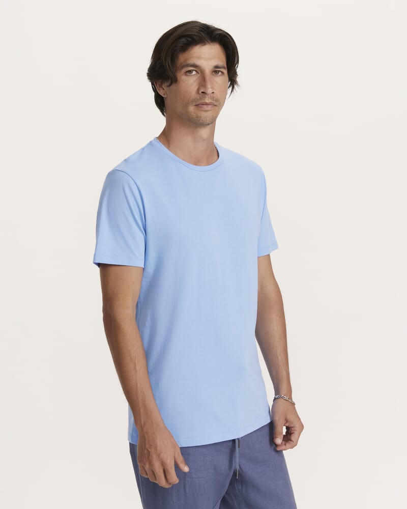 Daniel Crew Neck Tee in CERULEAN
