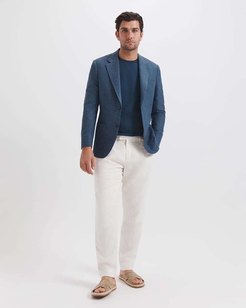 Wade Linen Blend Pant in OFF WHITE