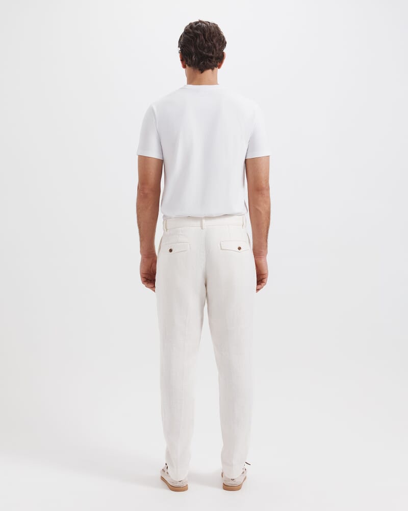 Wade Linen Blend Pant in OFF WHITE