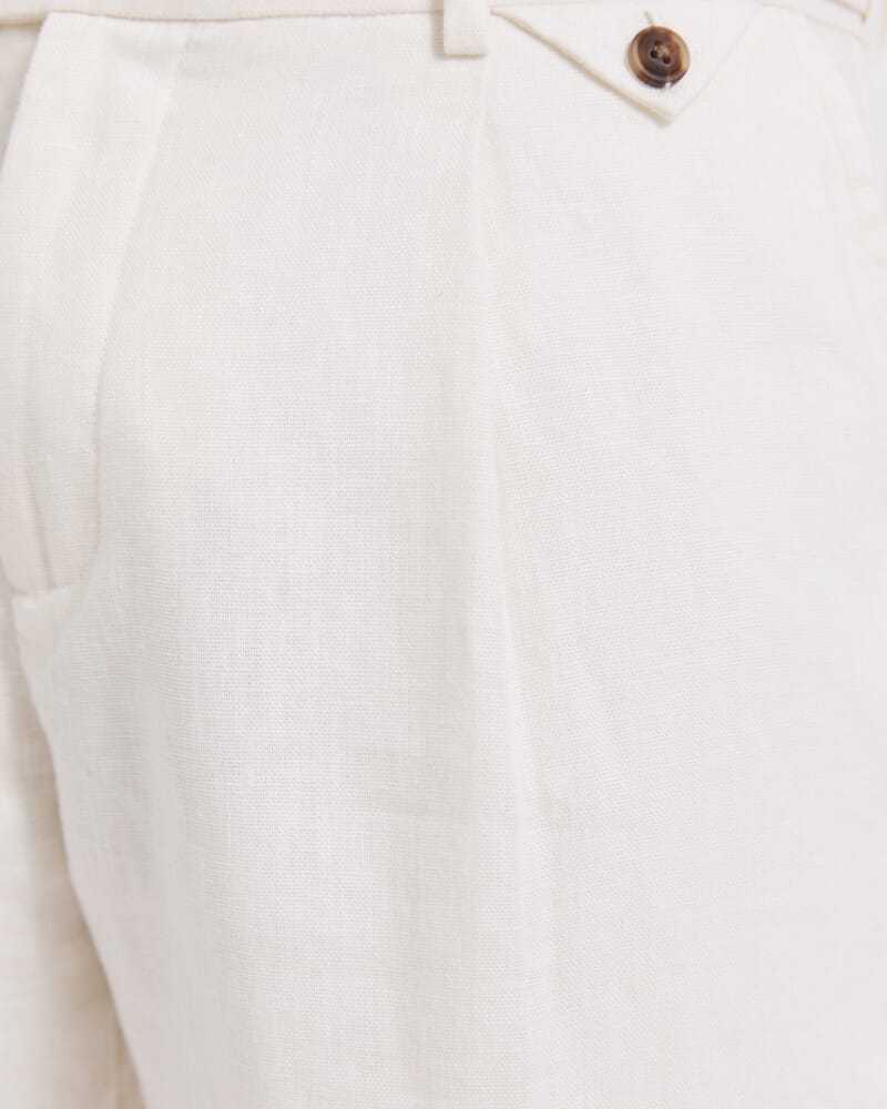 Wade Linen Blend Pant in OFF WHITE