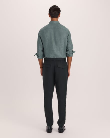Wade Pleat Front Pant in SEAWEED