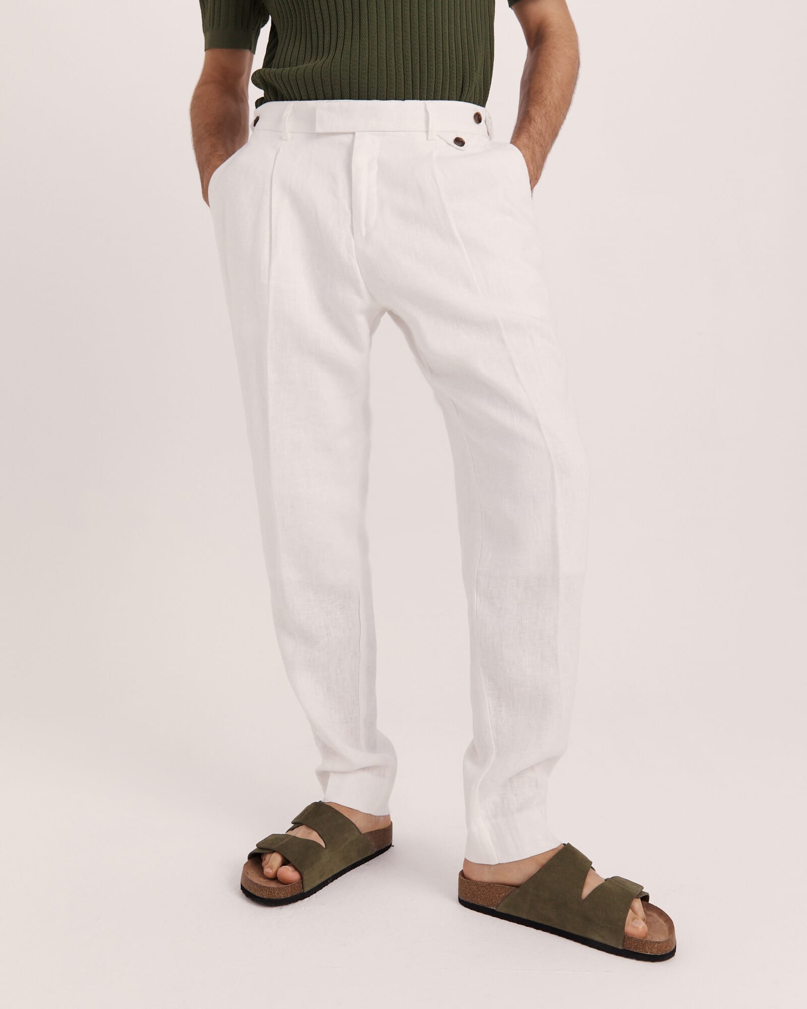 Wade Pleat Front Linen Pant
