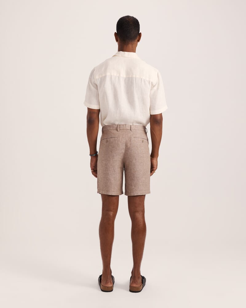 Luca Linen Short in ALMOND