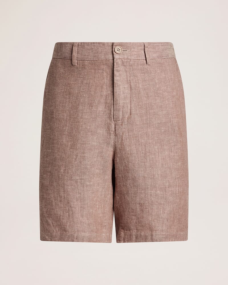 Luca Linen Short in ALMOND
