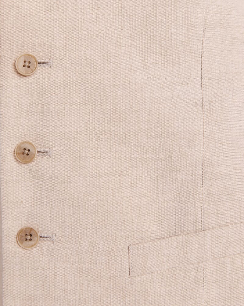 Elias Cotton Linen Waistcoat in OATMEAL