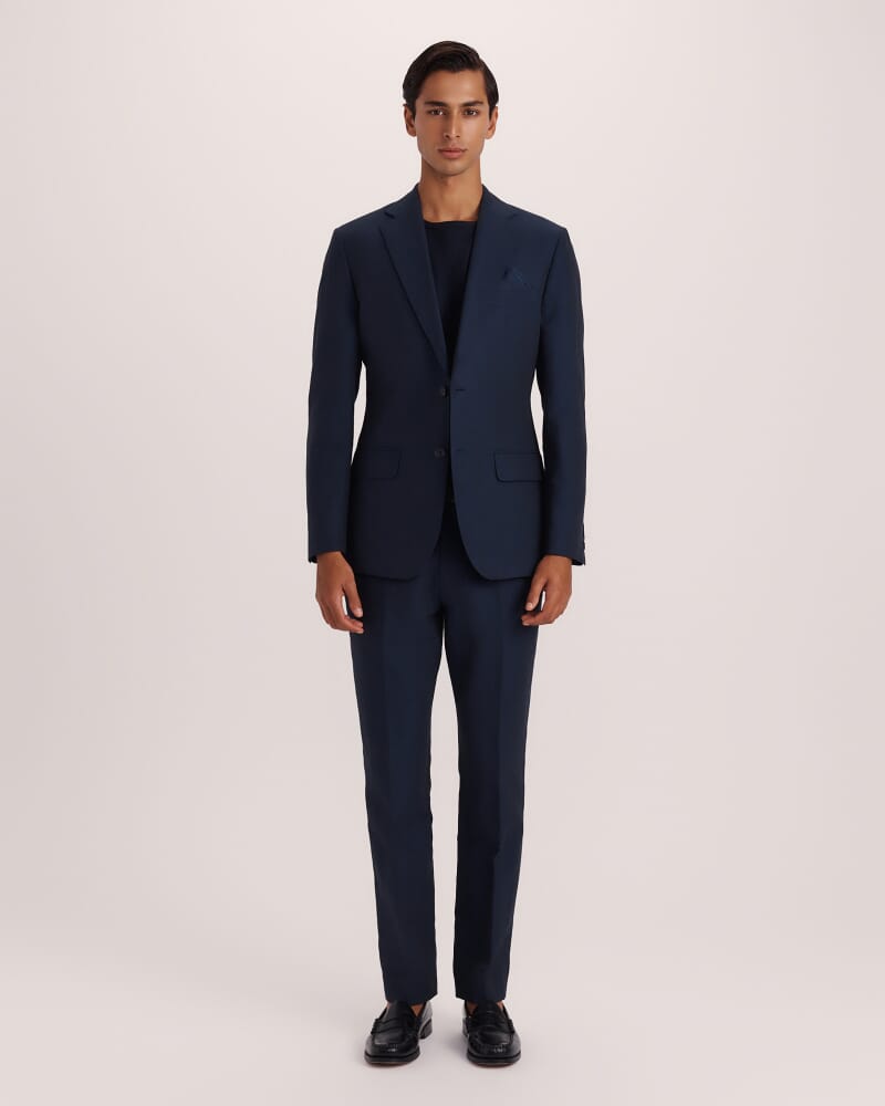 Elias Cotton Linen Suit Jacket in NAVY