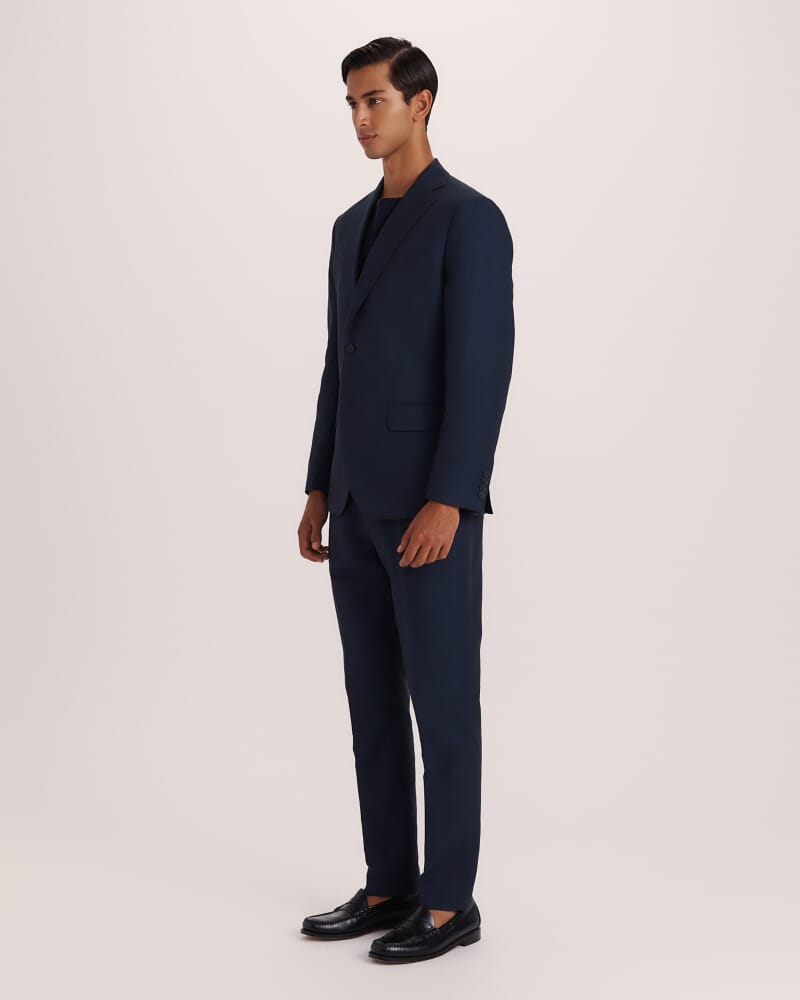 Elias Cotton Linen Suit Jacket in NAVY