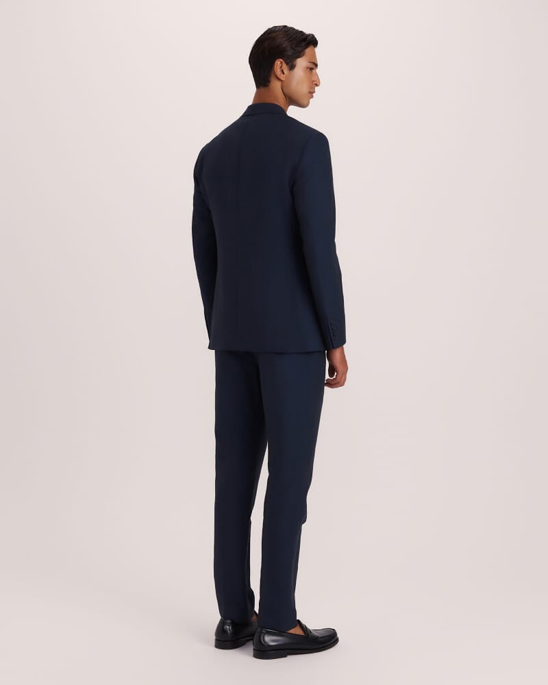 Elias Cotton Linen Suit Jacket in NAVY