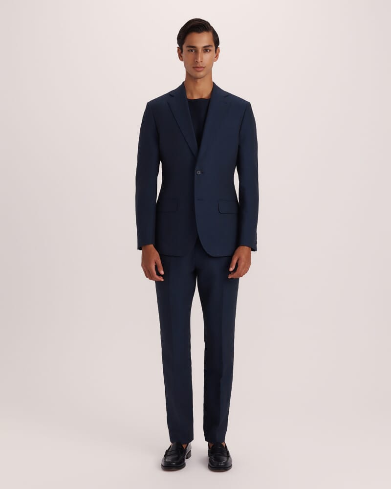 Elias Cotton Linen Suit Jacket in NAVY