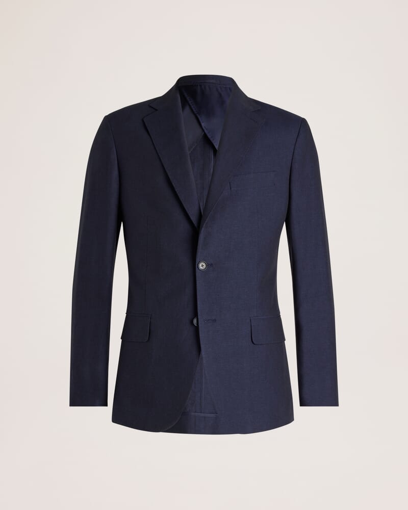 Elias Cotton Linen Suit Jacket in NAVY