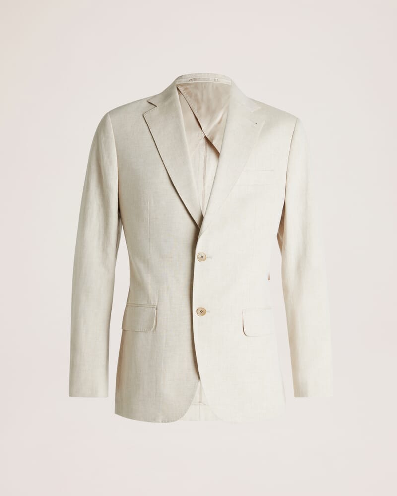 Elias Cotton Linen Suit Jacket in OATMEAL