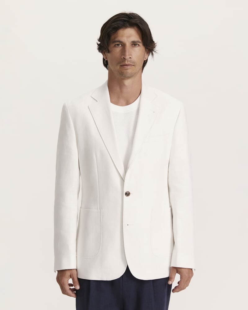 Wade Linen Suit Jacket in WHITE