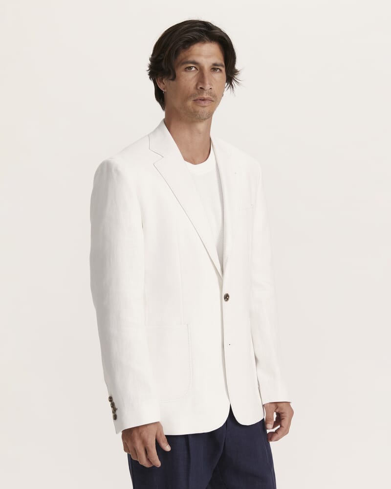 Wade Linen Suit Jacket in WHITE