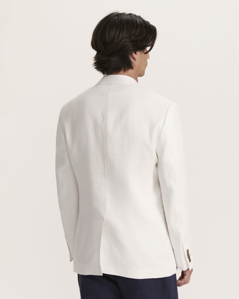 Wade Linen Suit Jacket in WHITE