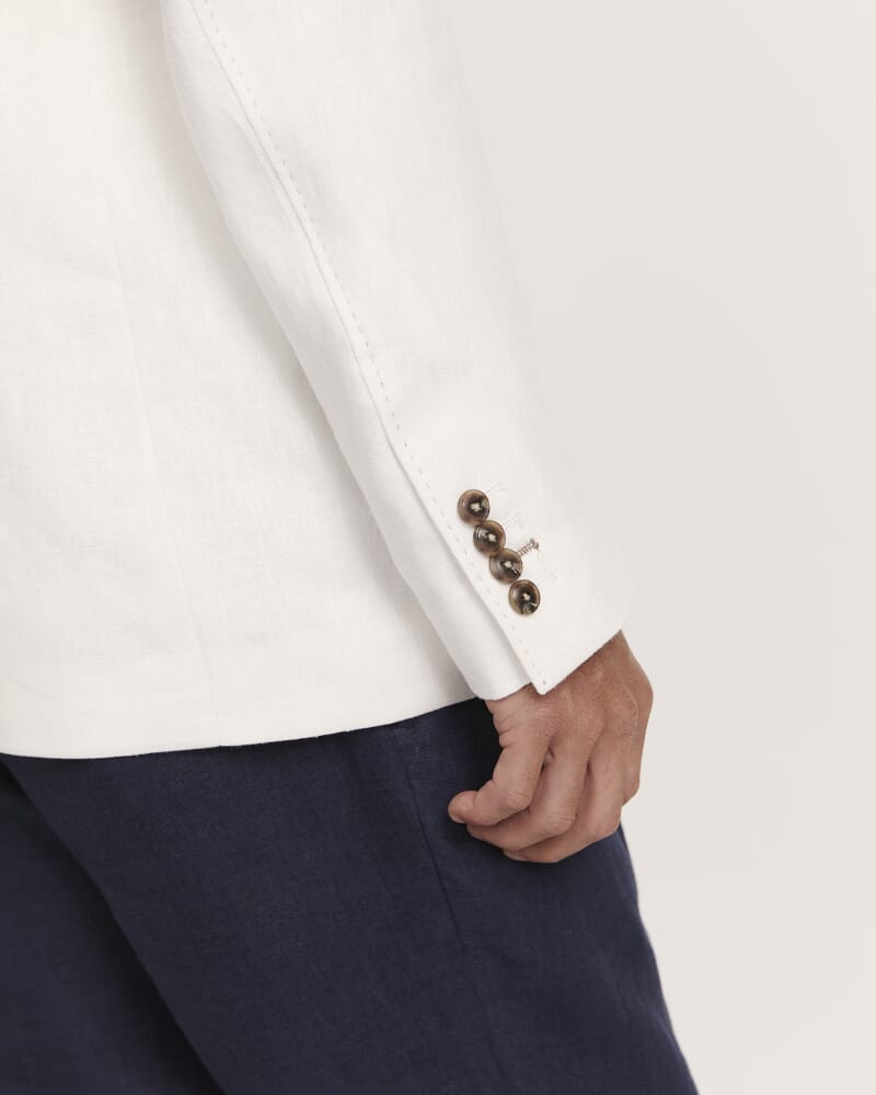 Wade Linen Suit Jacket in WHITE