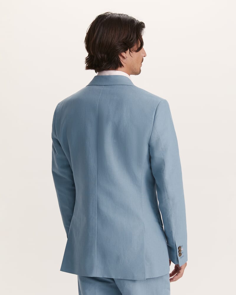Bartel Cotton Linen Classic Suit Jacket in DUSK BLUE
