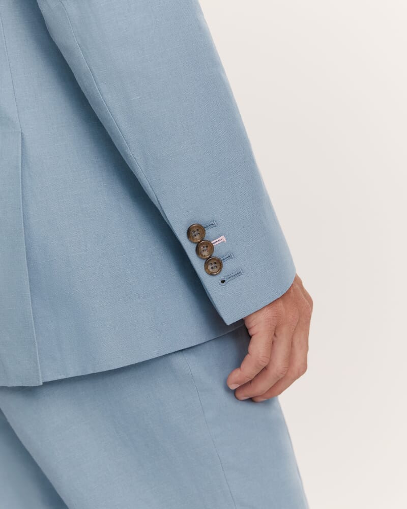 Bartel Cotton Linen Classic Suit Jacket in DUSK BLUE