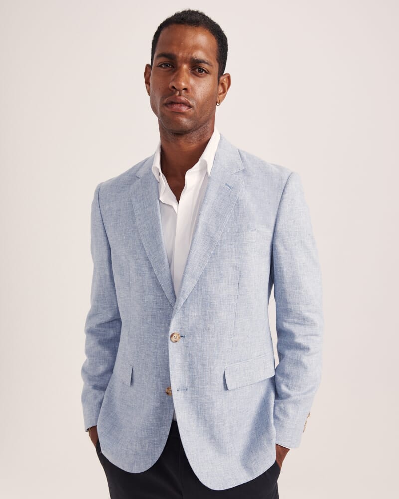 Duke Linen Blend Item Jacket in BLUE