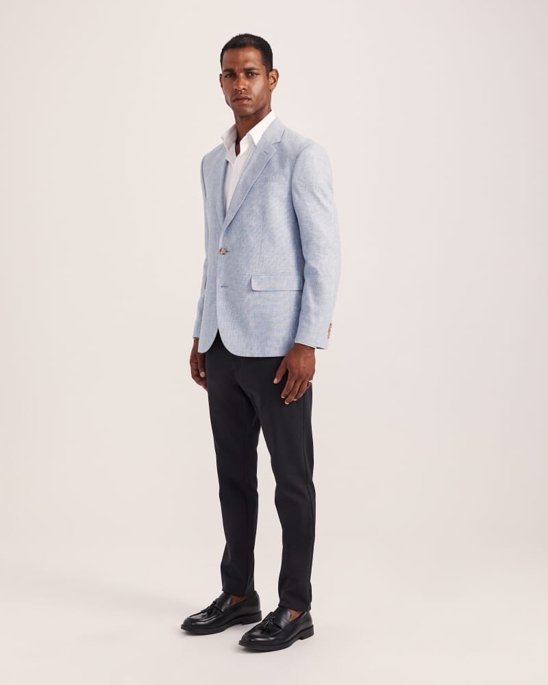 Duke Linen Blend Item Jacket in BLUE