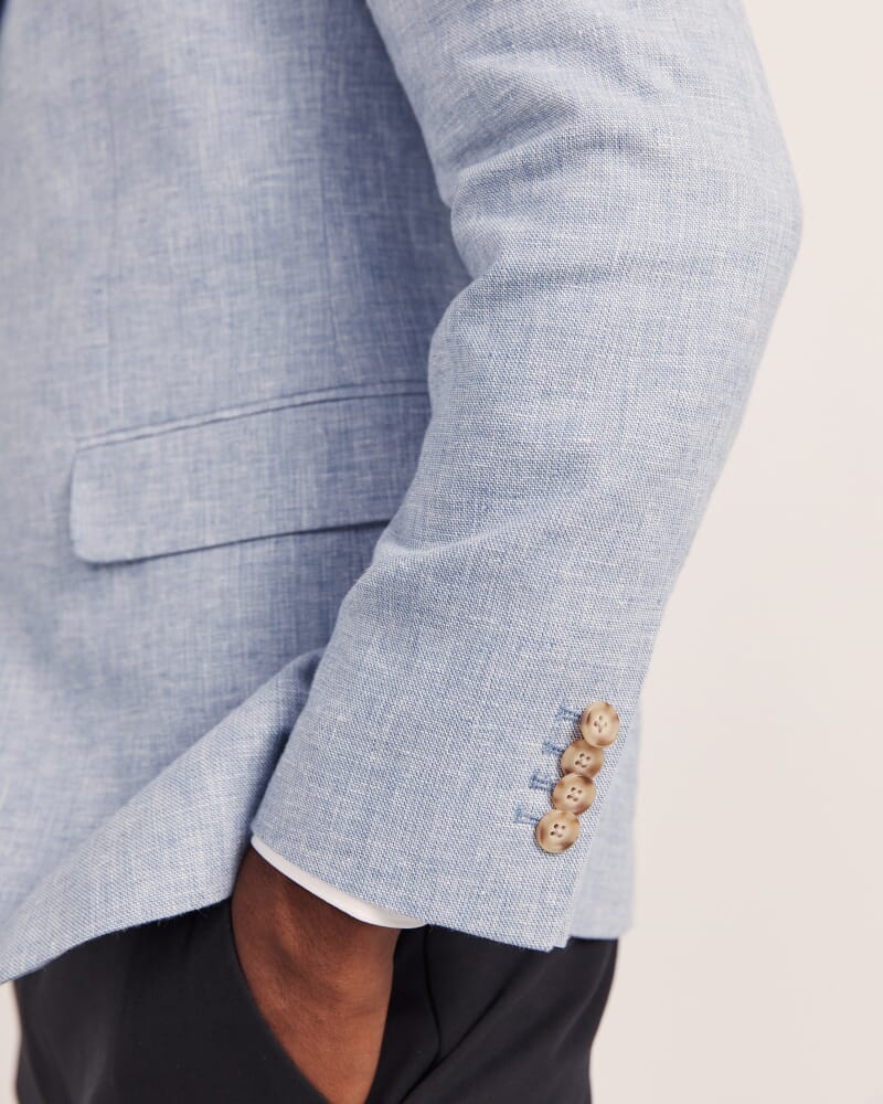 Duke Linen Blend Item Jacket in BLUE