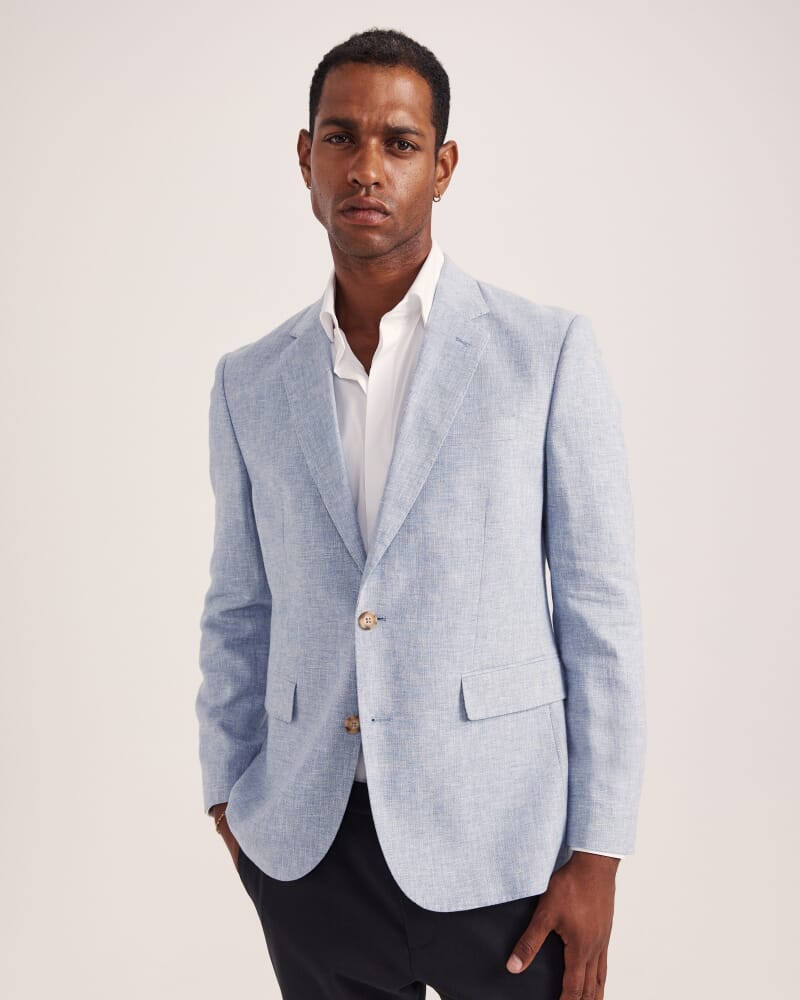 Duke Linen Blend Item Jacket in BLUE