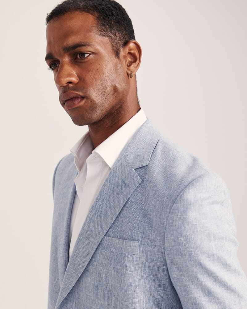 Duke Linen Blend Item Jacket in BLUE