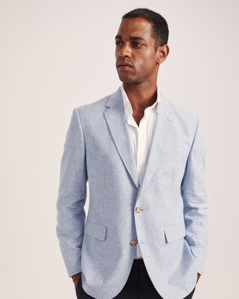 Duke Linen Blend Item Jacket in BLUE