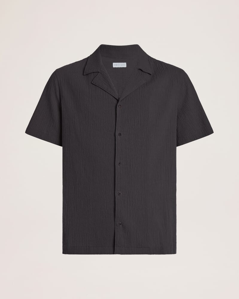Marco Seersucker Cotton Resort Shirt in OLIVE