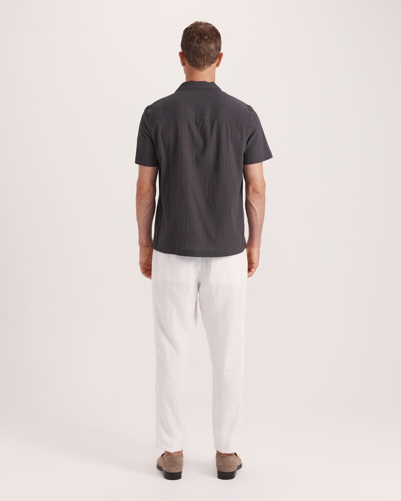 Marco Seersucker Cotton Resort Shirt in OLIVE