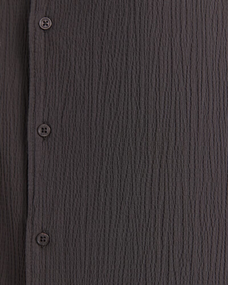 Marco Seersucker Cotton Resort Shirt in OLIVE