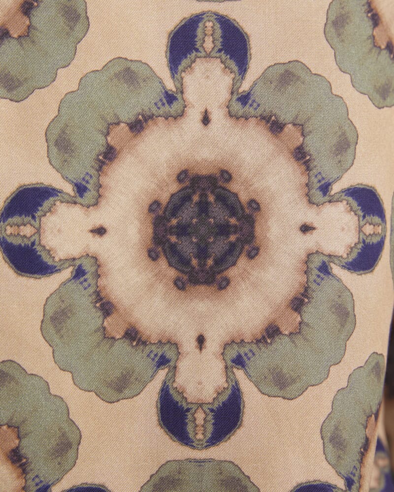 Mavern Short Sleeve Resort Print Shirt in TEAL MULTI