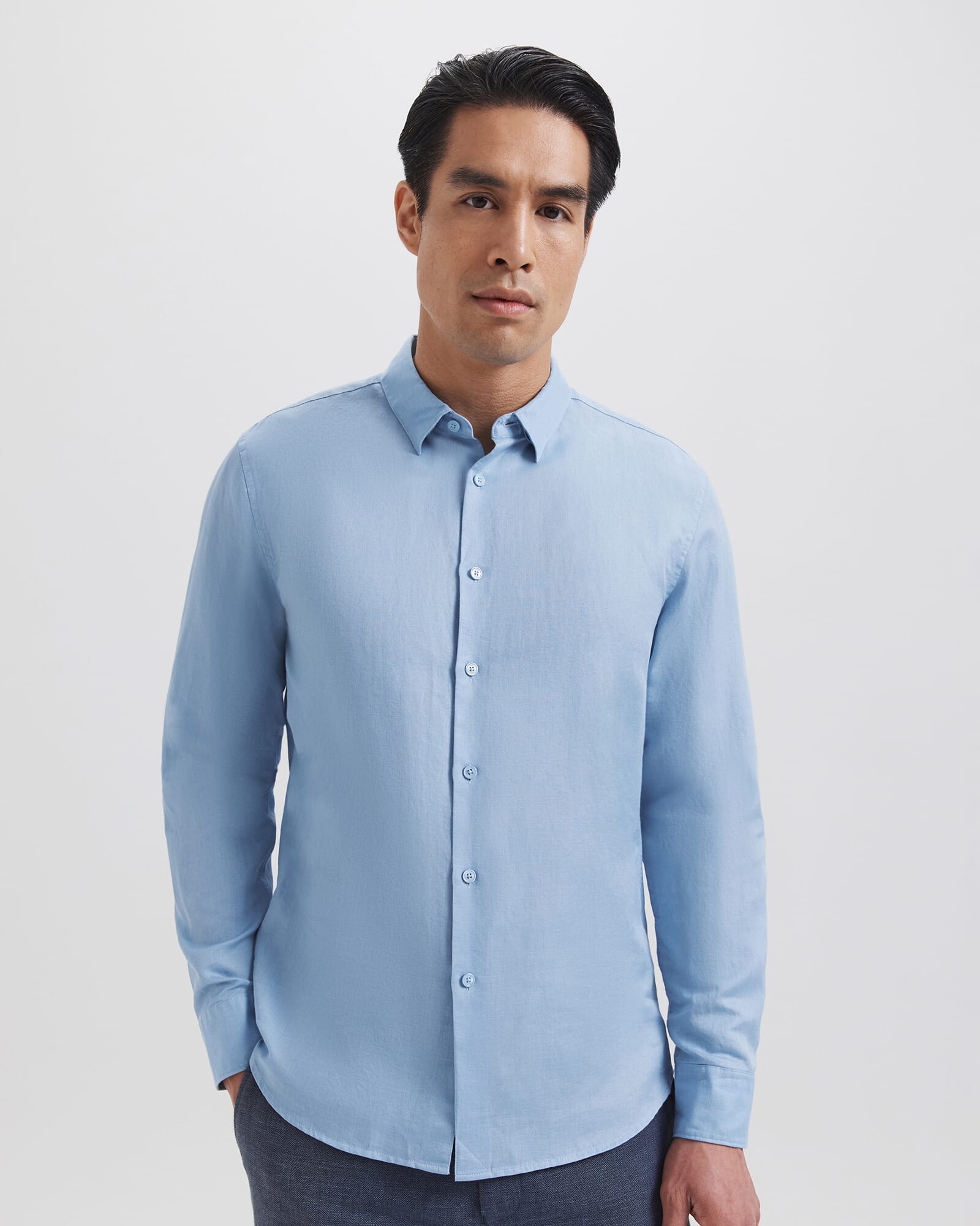 Reeves Long Sleeve Classic Linen Cotton Shirt