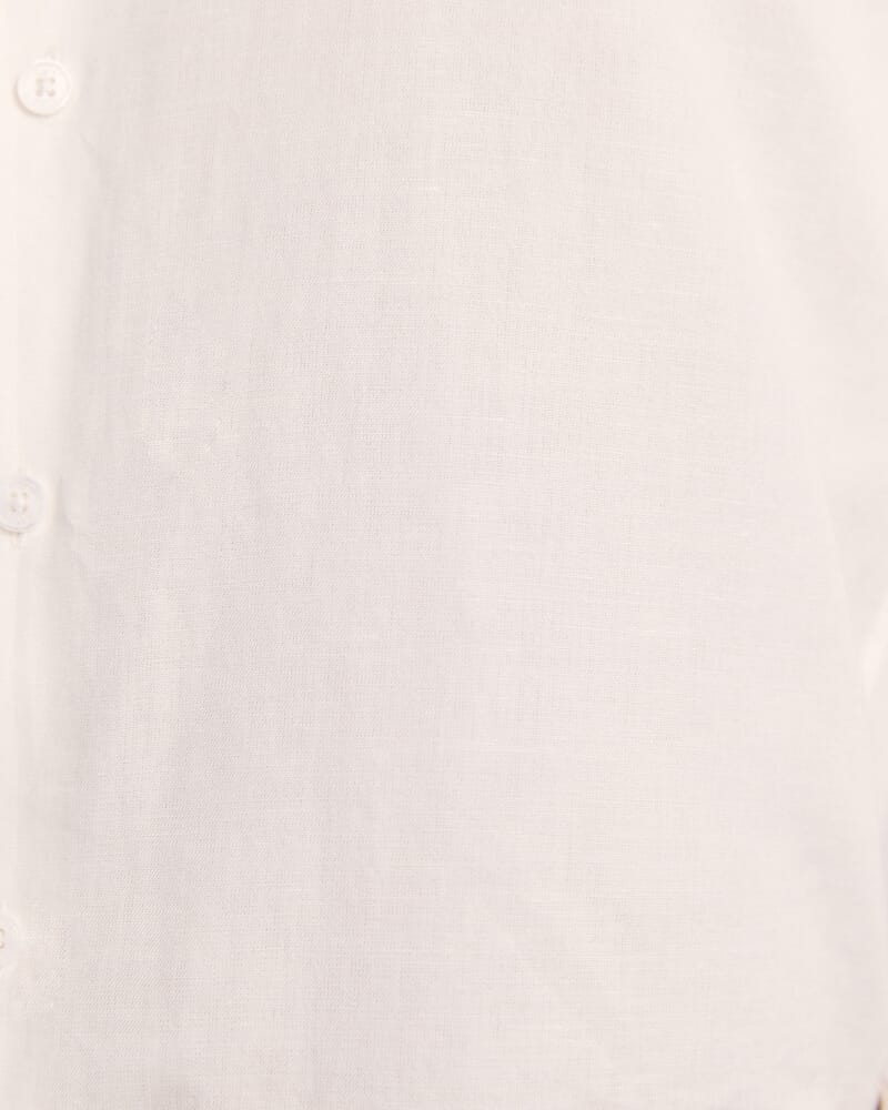 Reeves Long Sleeve Classic Linen Cotton Shirt in IVORY