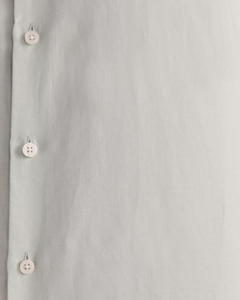 Reeves Long Sleeve Classic Linen Cotton Shirt in MINT