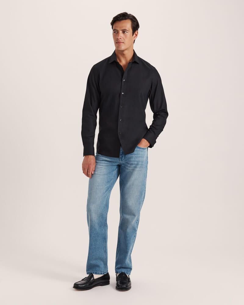 Harry Egyptian Cotton Shirt in BLACK