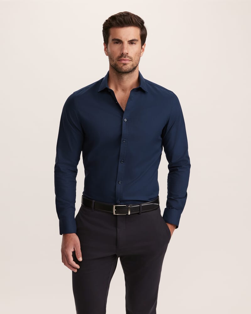 Harry Egyptian Cotton Shirt in NAVY