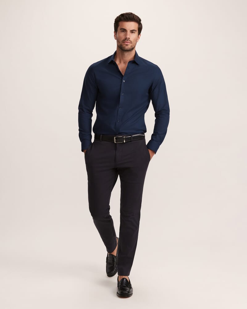 Harry Egyptian Cotton Shirt in NAVY