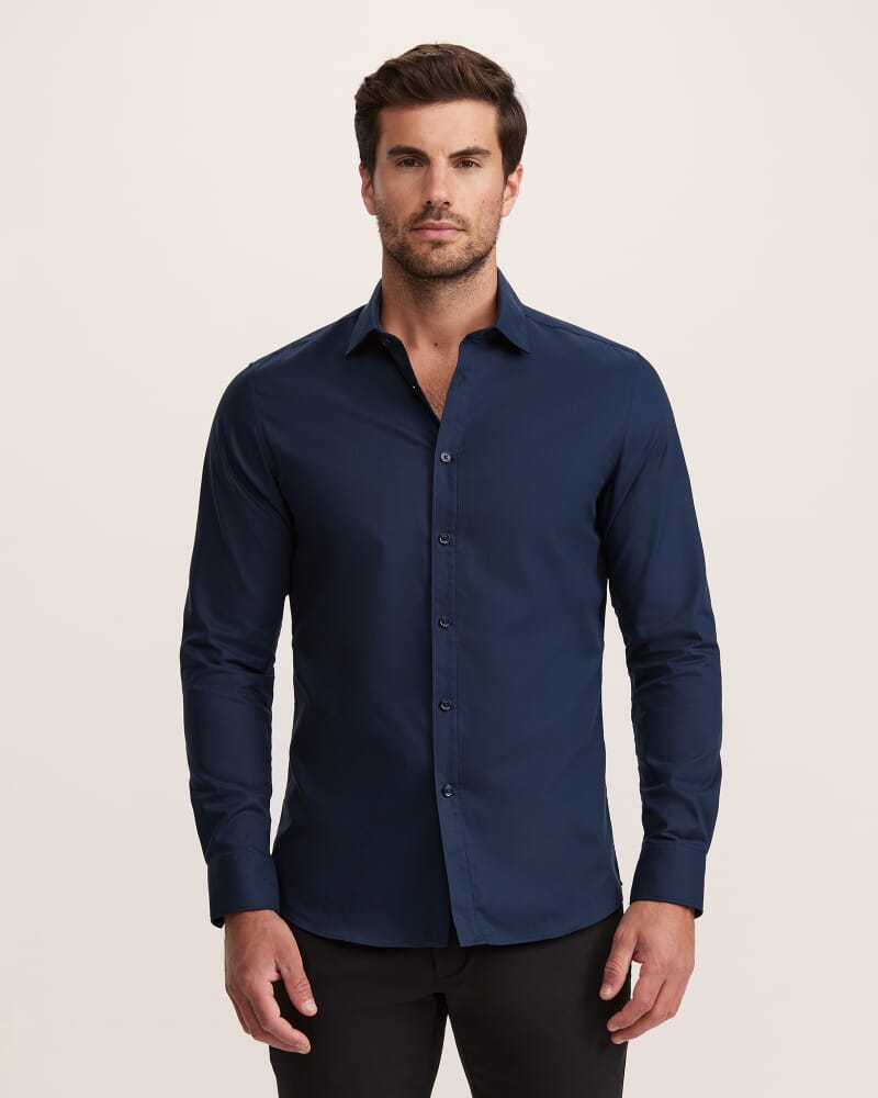 Harry Egyptian Cotton Shirt in NAVY