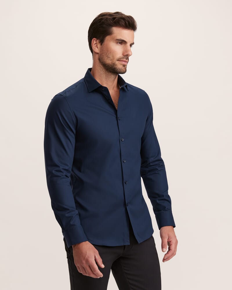Harry Egyptian Cotton Shirt in NAVY
