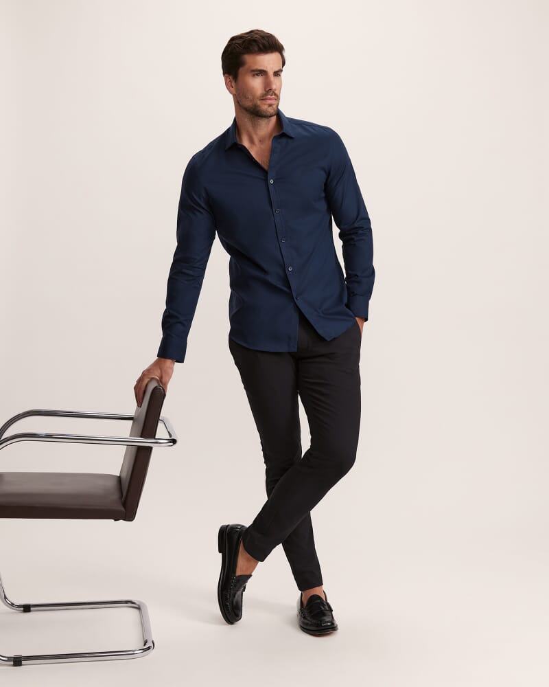 Harry Egyptian Cotton Shirt in NAVY