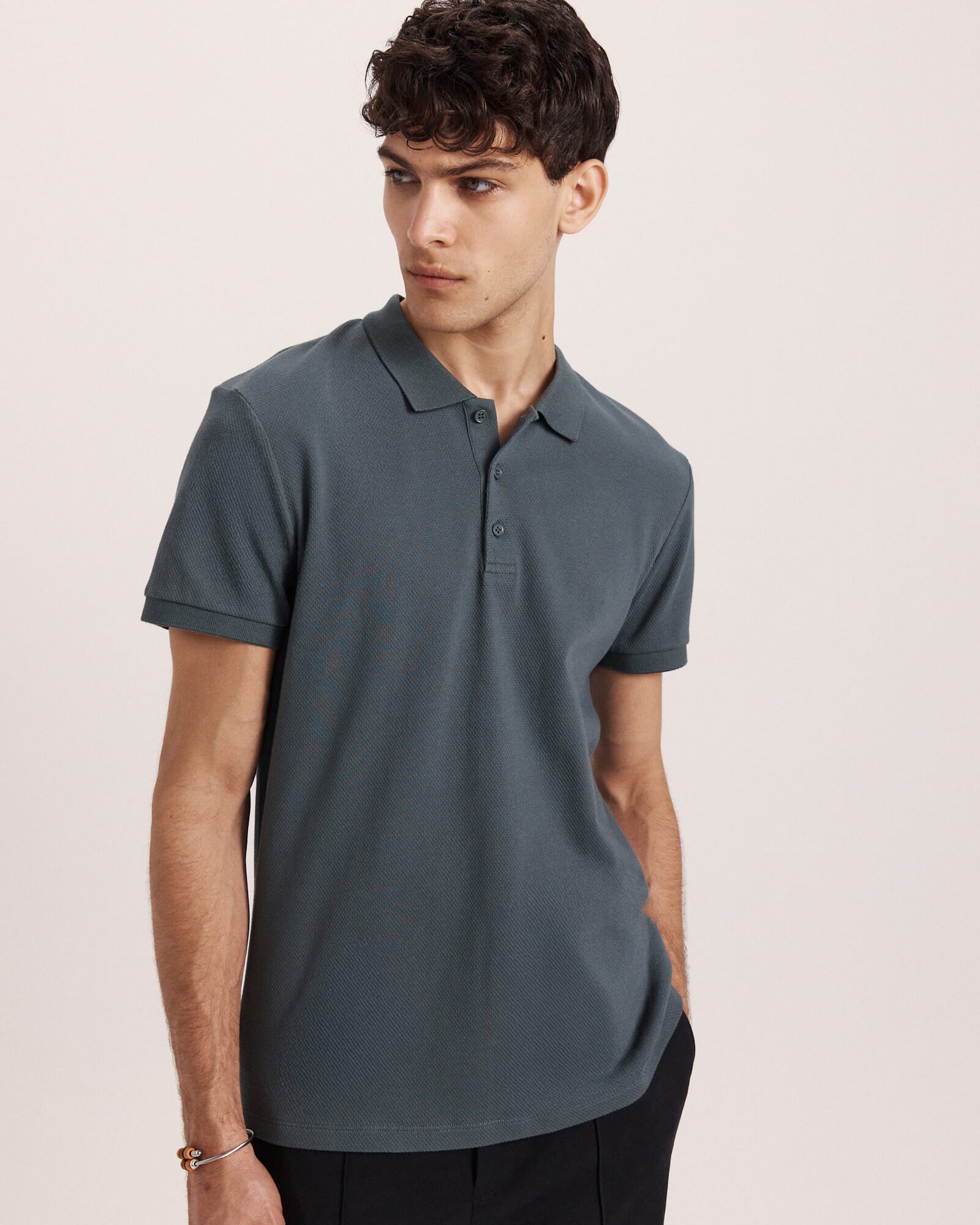Kane Cotton Blend Waffle Polo