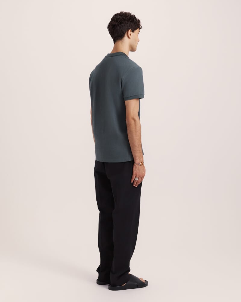 Kane Cotton Blend Waffle Polo in GREEN