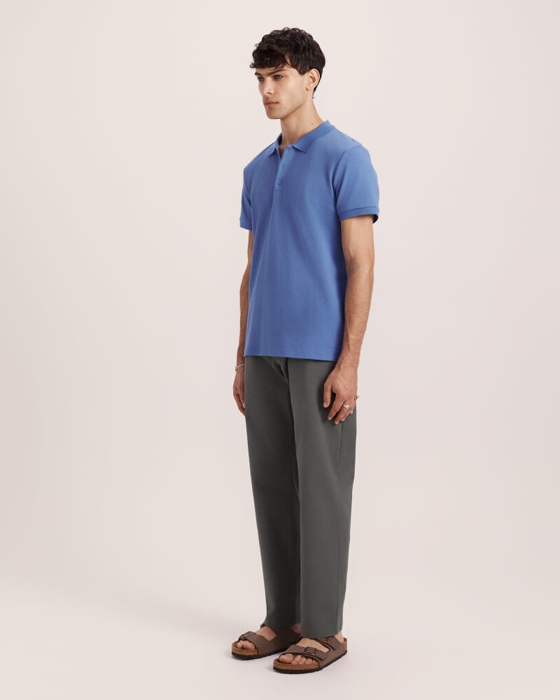 Kane Cotton Blend Waffle Polo in ROYAL BLUE