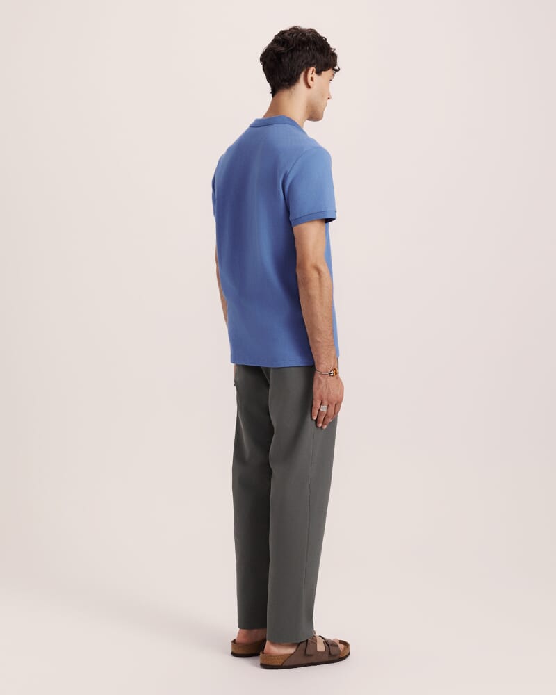 Kane Cotton Blend Waffle Polo in ROYAL BLUE