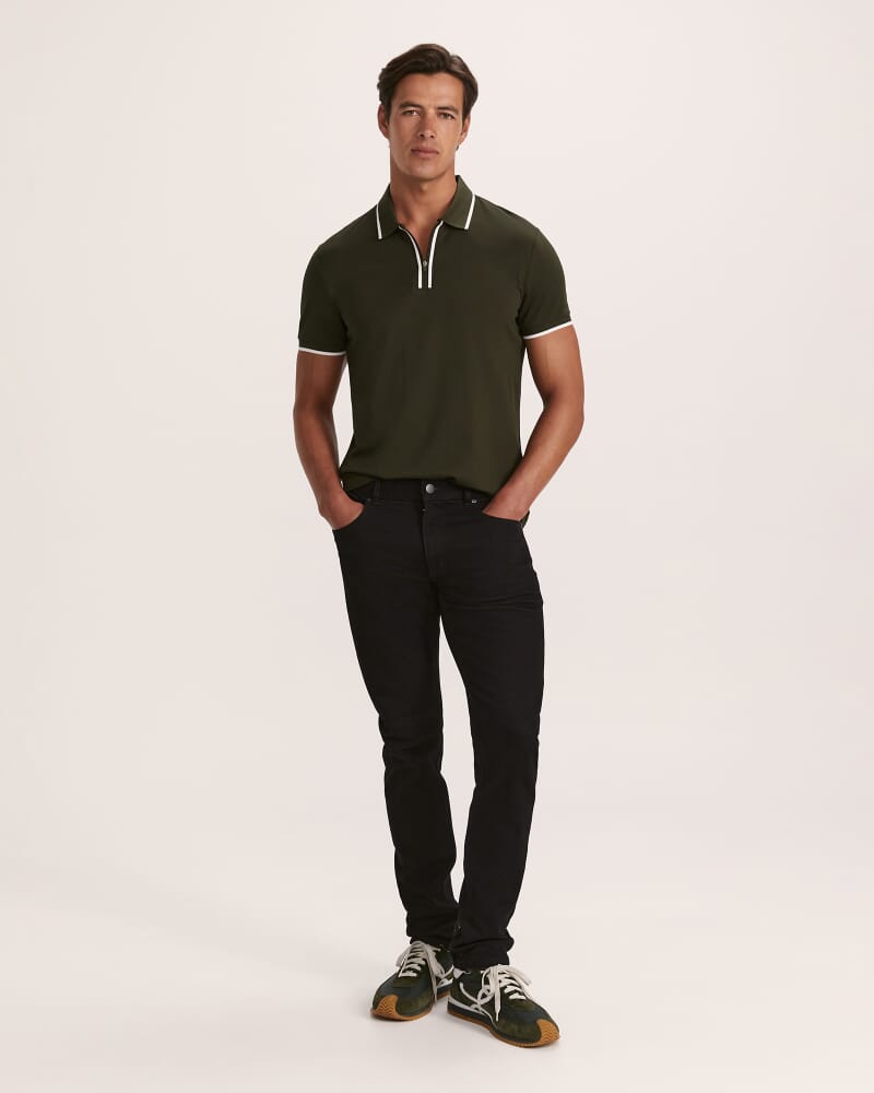 Andy Zip Polo in DARK GREEN