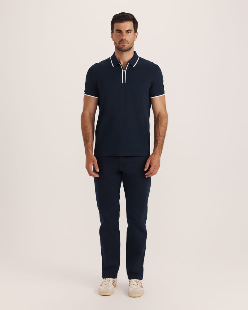 Andy Zip Polo in NAVY