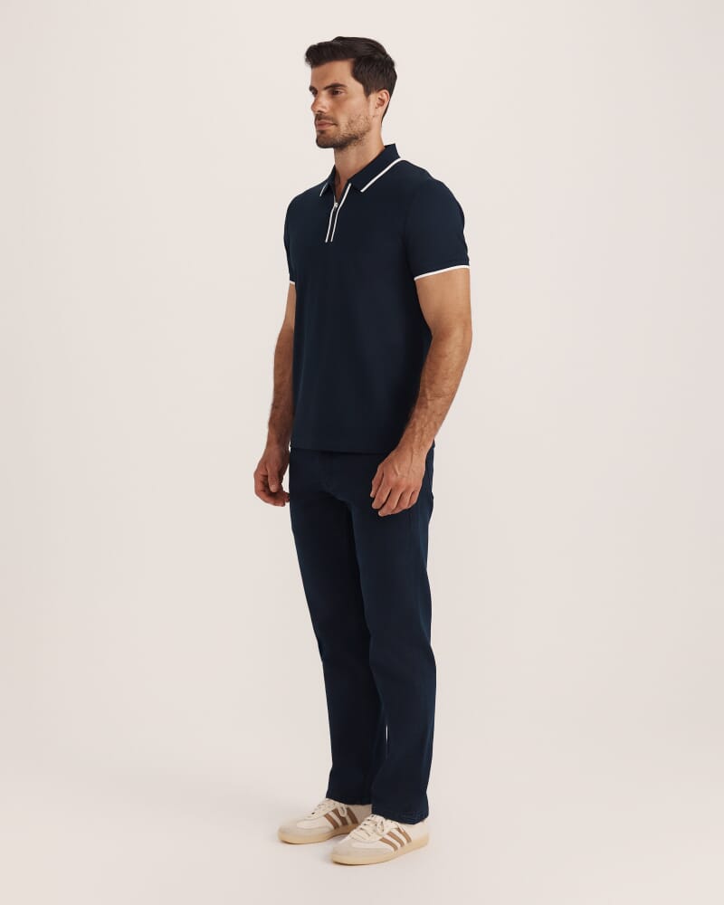 Andy Zip Polo in NAVY