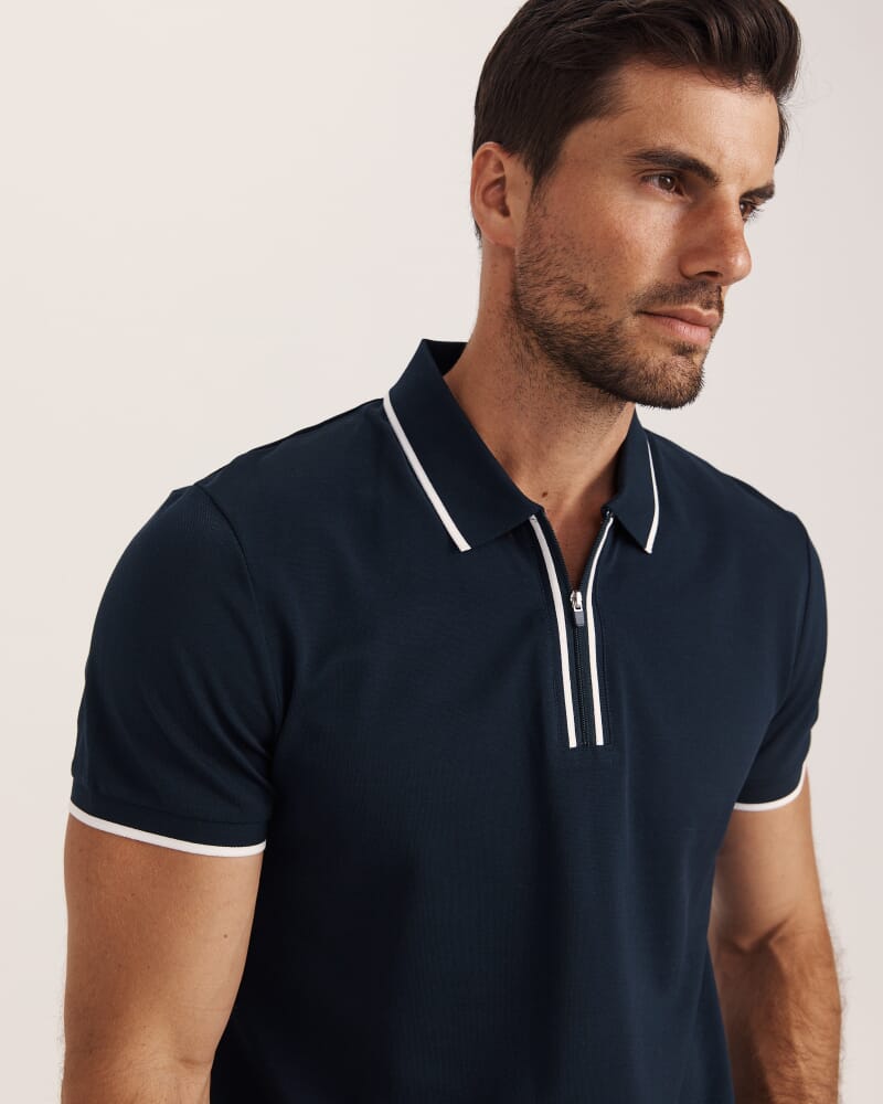 Andy Zip Polo in NAVY