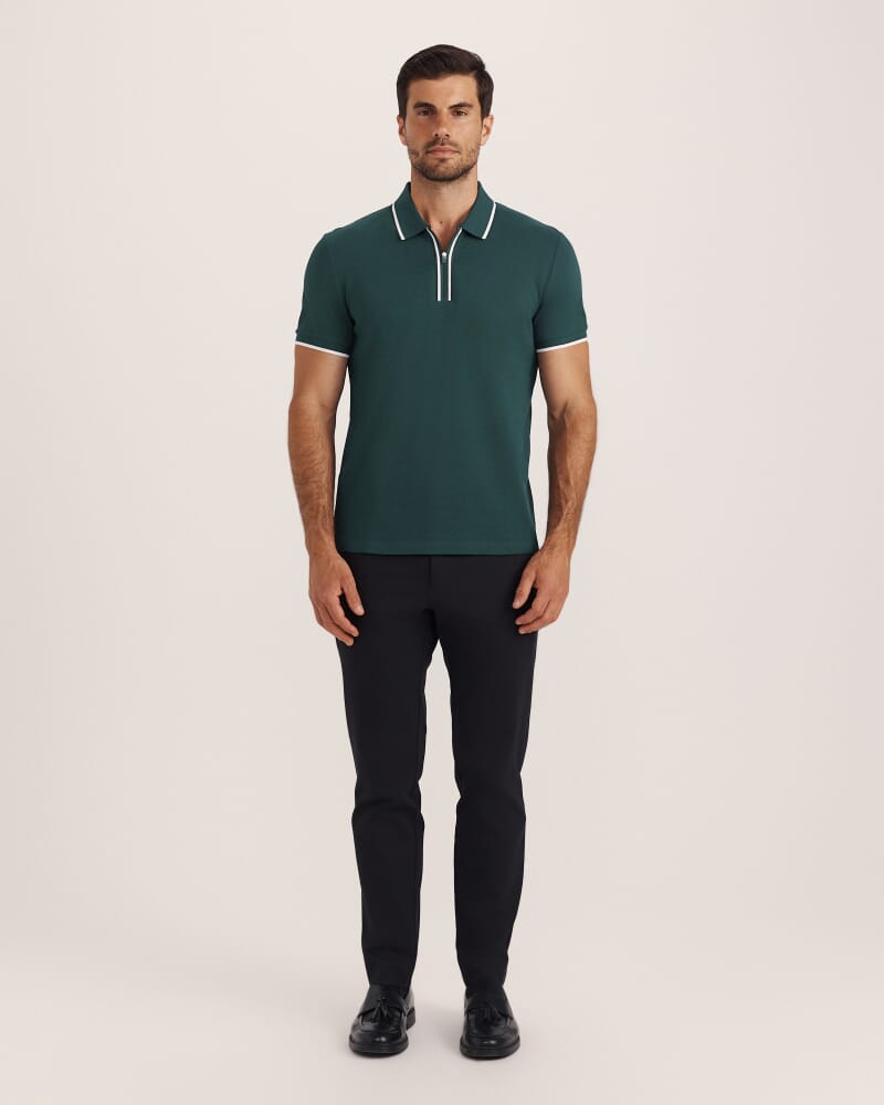 Andy Zip Polo in PINE